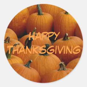 happy Thanksgiving, pompoenen Ronde Sticker