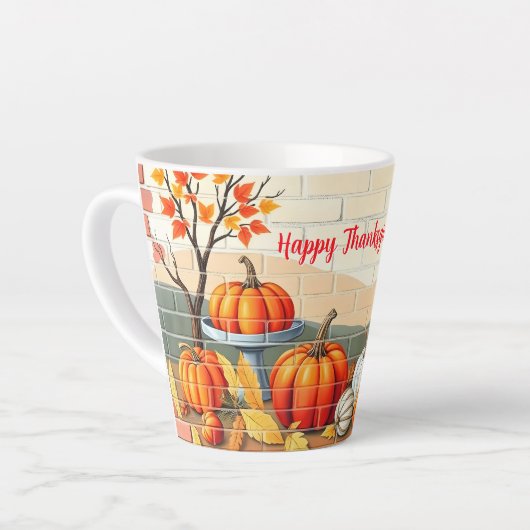 Happy Thanksgiving Populaire Mooie Herfst Latte Mok (Linkerhoek)