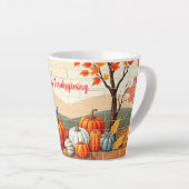 Happy Thanksgiving Populaire Mooie Herfst Latte Mok (Rechterhoek)