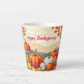 Happy Thanksgiving Populaire Mooie Herfst Latte Mok (Voorkant)