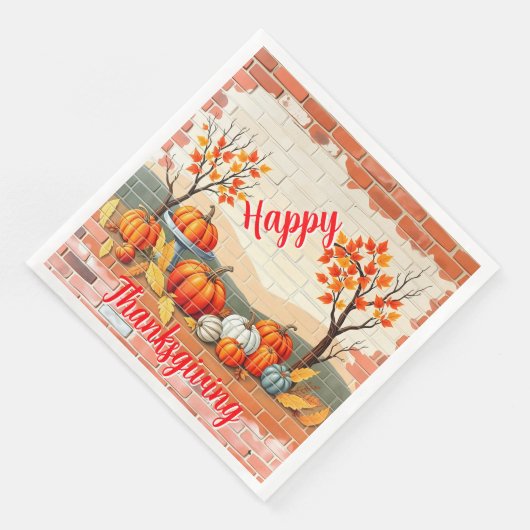 Happy Thanksgiving Populaire Mooie Herfst Servet (Hoek)