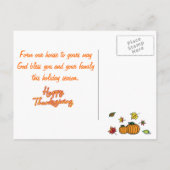 Happy Thanksgiving Post Kaart (Achterkant)
