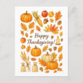 Happy Thanksgiving Postcard Briefkaart (Voorkant)