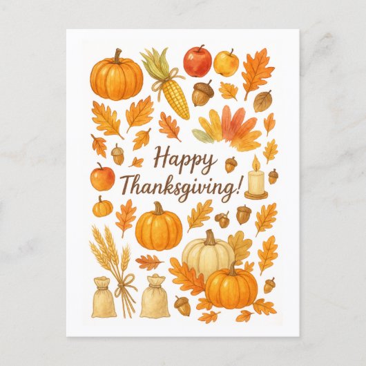 Happy Thanksgiving Postcard Briefkaart (Voorkant)