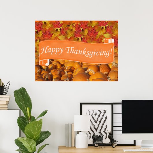 Happy Thanksgiving Poster (Thuiskantoor)