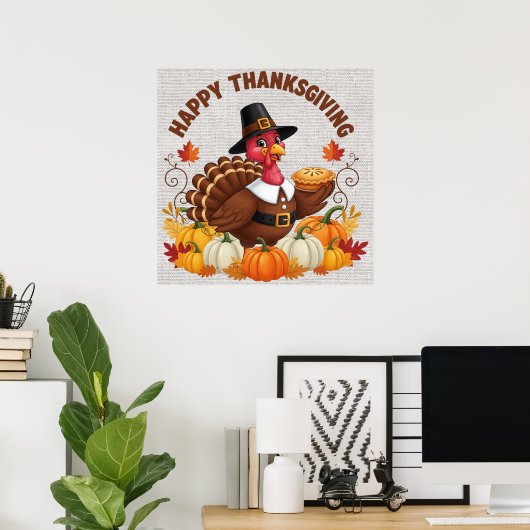 Happy Thanksgiving Poster (Thuiskantoor)