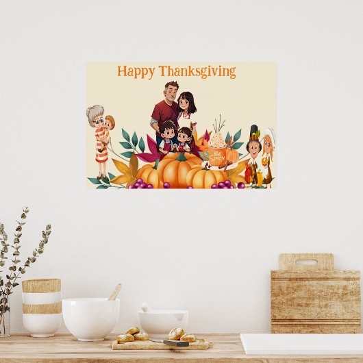 Happy Thanksgiving Poster (Keuken)