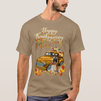Happy Thanksgiving Pug Dog Autumn Herfst Pumpkins  T-shirt