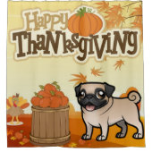 Happy Thanksgiving Pug Douchegordijn (Voorkant)