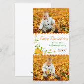 Happy Thanksgiving Pumpkin 2-foto's - Fotokaart Feestdagenkaart (Voorkant / Achterkant)