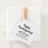 Happy Thanksgiving pumpkin-aangepaste tekst schatt Bedankjes Labels (In situ)