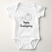 Happy Thanksgiving pumpkin-aangepaste tekst schatt Romper (Voorkant)