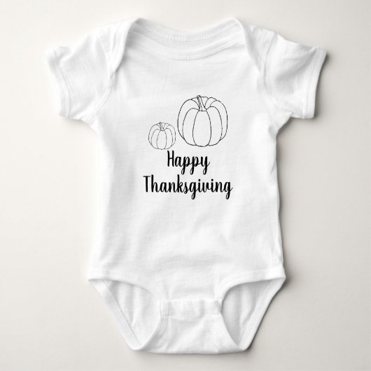 Happy Thanksgiving pumpkin-aangepaste tekst schatt Romper (Voorkant)