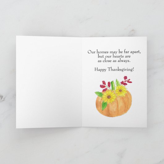 Happy Thanksgiving Pumpkin en zonnebloemen Kaart (Binnen)