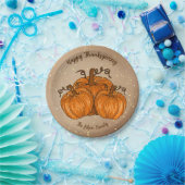 Happy Thanksgiving Pumpkin Glitter Paper-Bord Papieren Bordje (Feest)