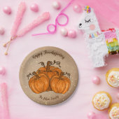 Happy Thanksgiving Pumpkin Glitter Paper-Bord Papieren Bordje (Feest)