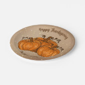 Happy Thanksgiving Pumpkin Glitter Paper-Bord Papieren Bordje (Gekanteld)