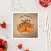Happy Thanksgiving Pumpkin Glitter Paper Napkin Servet (Insitu)