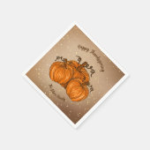 Happy Thanksgiving Pumpkin Glitter Paper Napkin Servet (Hoek)