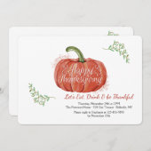Happy Thanksgiving Pumpkin Kaart (Voorkant / Achterkant)