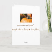 Happy Thanksgiving Pumpkin Kaart met gedicht (Achterkant)