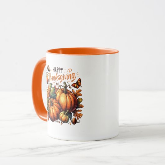 Happy Thanksgiving Pumpkin Mok (Voorkant links)
