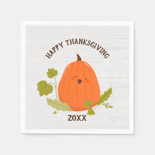 Happy Thanksgiving Pumpkin Paper-Bord Servet (Voorkant)