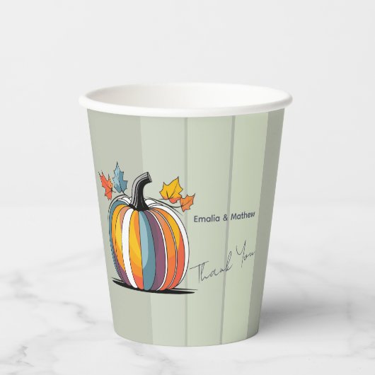 Happy Thanksgiving Pumpkin Papieren Bekers (Voorkant)