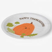 Happy Thanksgiving Pumpkin Papieren Bordje (Gekanteld)