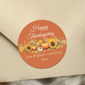 Happy Thanksgiving Pumpkin Patch Custom Business Ronde Sticker