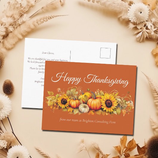 Happy Thanksgiving Pumpkin Patch Custom Orange Feestdagenkaart
