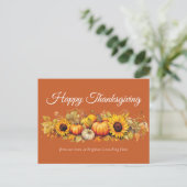Happy Thanksgiving Pumpkin Patch Custom Orange Feestdagenkaart (Staand voorkant)