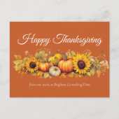 Happy Thanksgiving Pumpkin Patch Custom Orange Feestdagenkaart (Voorkant)