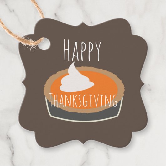 Happy Thanksgiving Pumpkin Pie Dinner Trees Bedankjes Labels (Voorkant)