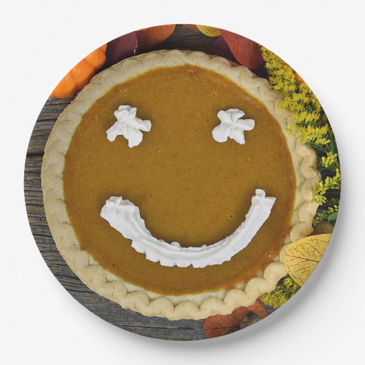 Happy Thanksgiving Pumpkin Pie Papieren Bordje (Voorkant)