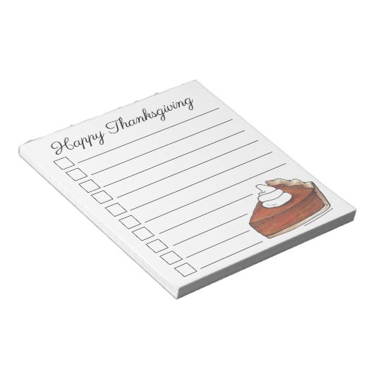 Happy Thanksgiving Pumpkin Pie Slice Checklist Notitieblok (Schuin)