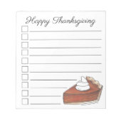 Happy Thanksgiving Pumpkin Pie Slice Checklist Notitieblok (Voorkant)