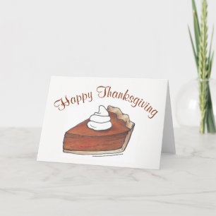Happy Thanksgiving Pumpkin Pie Slice Whipped Cream Feestdagen Kaart