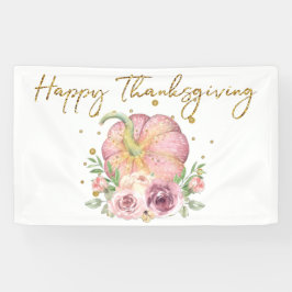 Happy Thanksgiving Pumpkin Pink en Glitter Spandoek