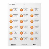 Happy Thanksgiving Pumpkin Return-adres Etiket (Full Sheet)