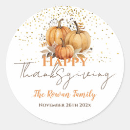 Happy Thanksgiving Pumpkin Ronde Sticker