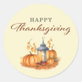 Happy Thanksgiving Pumpkin Ronde Sticker