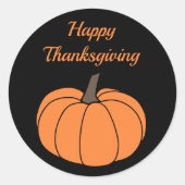 Happy Thanksgiving Pumpkin-Sticker Ronde Sticker (Voorkant)