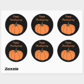 Happy Thanksgiving Pumpkin-Sticker Ronde Sticker (Vel)