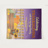 Happy Thanksgiving Pumpkin Sunflower Fall Leaves Wandkleed (Voorkant (horizontaal))