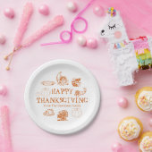 Happy Thanksgiving pumpkin-taart Papieren Bordje (Feest)