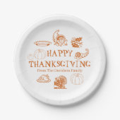 Happy Thanksgiving pumpkin-taart Papieren Bordje (Voorkant)