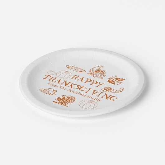 Happy Thanksgiving pumpkin-taart Papieren Bordje (Gekanteld)