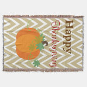Happy Thanksgiving Pumpkin Throw Blanket Deken (Voorkant)