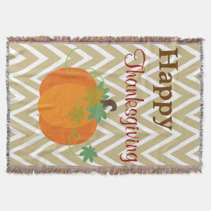 Happy Thanksgiving Pumpkin Throw Blanket Deken